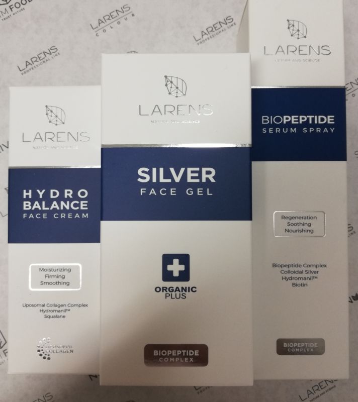 Vánoční balíček Larens č.7 - Silver Face Gel 50 ml + Biopeptide Serum Spray 250 ml DÁREK Hydro Balance Face Cream 50 ml WellU Sp. z o.o.